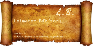 Leimeter Bátony névjegykártya